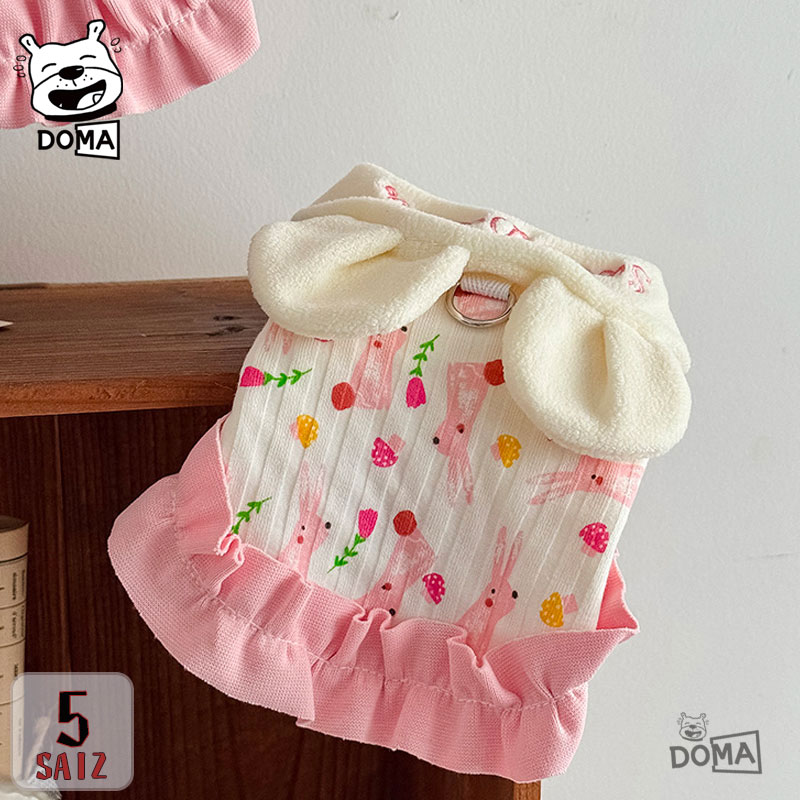 犬服秋秋冬ワンピースフリル裏起毛D...