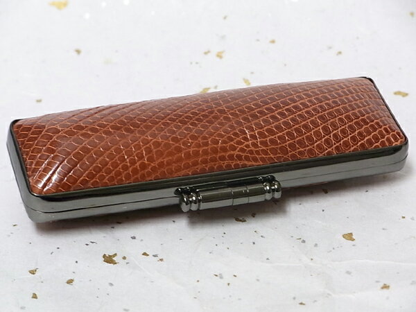 印鑑ケース トカゲ（明色）皮ケース15〜13.5ミリ×60ミリ用【個人印鑑 ハンコ いんかん 就職祝い】【い..