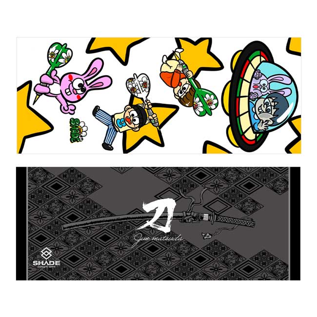 ※ご覧頂いているディスプレイの設定等により、実物と色合いが異なる場合がございます。※この画像はDarts HiVeが作成しており、文章・写真などの複製、無断転載を禁じます。※内容物・商品仕様は予告なく変更となる場合がございます。 ■商品仕様 スペックデータ &nbsp; サイズ(約) 素材 内容量 ：H34.0cm×W85.0cm ：ポリエステル、綿 ：1枚 ■商品説明 2026.2.21 発売商品 SHADEプレイヤー達それぞれの個性が光るデザインのフェイスタオルです。 ハウスや大会のみならず、日常生活でも活躍してくれます。 武田樹選手モデルは、彼女の直筆イラストを使いポップで可愛らしいデザインに。 松田純選手モデルは、シックなモノトーンに「和」テイストのKATANAデザインとなっています。 ■ご注文前に必ずご確認下さい 【仕様・付属品に関して】 ※商品ページ掲載の商品仕様や、パッケージ・デザイン・付属品等は、予告無しに変更となる場合がございます。 予め、ご理解・ご了承の上、ご注文下さい。 Itsuki Takeda,Jun Matsuda