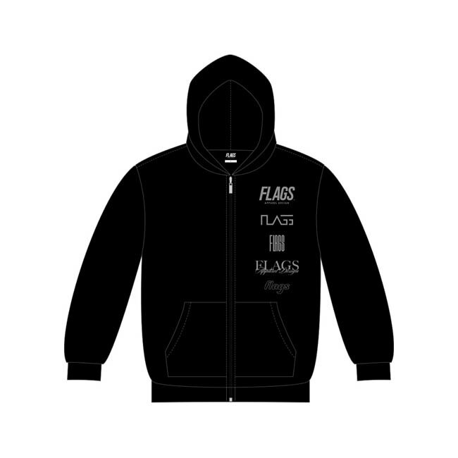 樂天商城 - FLAGS(フラッグス) Hooded Sweat Shirt(フード付きスウェットシャツ) ブラック　(ダーツ アパレル)