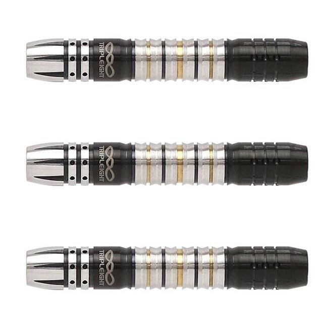 DYNASTY(ダイナスティー) ASTRA DARTS TRIPLEIGHT T-arrow2 閃光-FLASH- Kin T-arrow ver. 2BA 谷内太郎選手モデル※ご覧頂いているディスプレイの設定等により、実物と色合いが異なる場合がございます。※この画像はDarts HiVeが作成しており、文章・写真などの複製、無断転載を禁じます。※内容物・商品仕様は予告なく変更となる場合がございます。 ■商品仕様 スペックデータ &nbsp; 材質 単体重量 全長 最大径 タイプ ：90%タングステン ：19.5g ：45.0mm ：7.0mm ：2BA 内容物 &nbsp; ・バレル ・シャフト ・チップ ・フライト ×1set(3個) ×1set(3個) ×1set(3個) ×1set(3個) ■商品説明 2018.07.18 発売商品 谷内太郎選手モデル「T-arrow2 閃光-FLASH-」のコーティングモデル。 同じT-arrow2の「煌煌-BRIGHT-」とは一線を画すストレート形状となる「閃光-FLASH-」。 実践でも投げ込みを重ねながら微調整を重ねたオメガカットが最大の特徴で、 バレル前部・後部が対称になる様に配置し、確かな掛かりと手離れを追及してあります。 世界水準のストレート形状となるべく、T-arrowシリーズで実績を積み上げてきた オメガカットを組み込んだモデルです。 ■ご注文前に必ずご確認下さい 【仕様・付属品に関して】 ※商品ページ掲載の商品仕様や、パッケージ・デザイン・付属品等は、予告無しに変更となる場合がございます。 予めご理解・ご了承の上ご注文下さい。