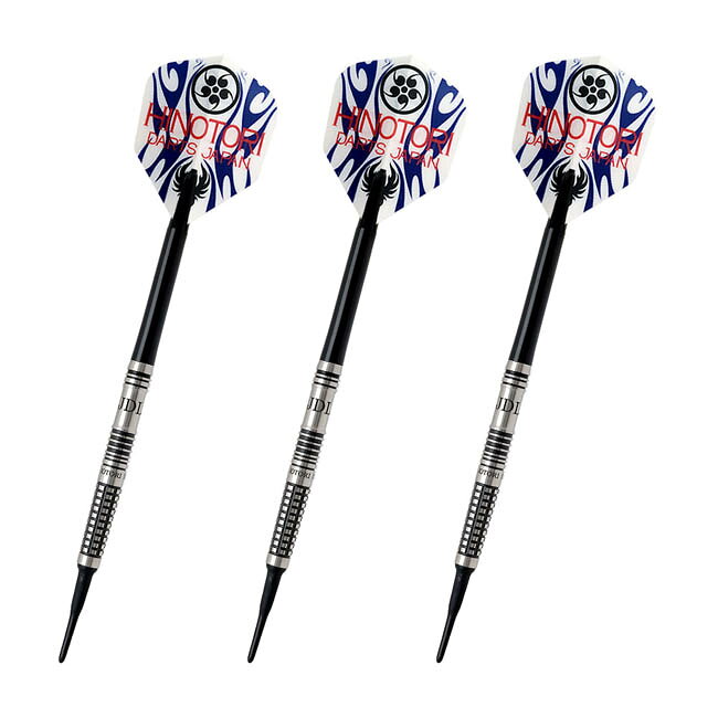 ダーツ専門店 カウントアップの火の鳥 DARTS JAPAN(ヒノトリダーツジャパン) プレイヤーモデル JDL ブラック 90T 2BA Marcio Silva選手モデル　(ダーツ バレル ダーツセット)｜アングル2
