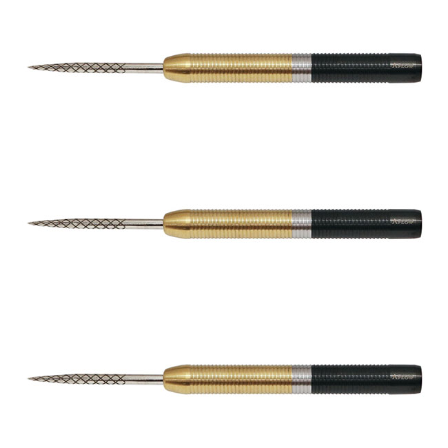 DYNASTY A-FLOW BLACK LINE THE TALON STEEL ラリー・バトラー選手モデル　※ご覧頂いているディスプレイの設定等により、実物と色合いが異なる場合がございます。※この画像はDarts HiVeが作成しており、文章・写真などの複製、無断転載を禁じます。※内容物・商品仕様は予告なく変更となる場合がございます。 ■商品仕様 スペックデータ &nbsp; 材質 単体重量 全長 最大径 タイプ ：90%タングステン ：24.0g(ポイント含む) ：55.0mm ：6.5mm ：STEEL 内容物 &nbsp; ・バレル ・シャフト ・フライト ×1set(3個) ×1set(3個) ×1set(3個) ■商品説明 2020.08.07 発売商品 アメリカを代表するレジェンドプレイヤーLarry Butler選手モデル第4弾。 グリップエリアへ均等なカットを広く配置するのはファーストモデルからの拘り。 今作ではセカンドモデルから採用されているシャークカットをこれまでよりも細かく浅くバレル全体へ配置しました。 狙ったターゲットを的確に捉える為に辿り着いた極上ロングストレートバレルが完成しました。 ■ご注文前に必ずご確認下さい 【仕様・付属品に関して】 ※商品ページ掲載の商品仕様や、パッケージ・デザイン・付属品等は、予告無しに変更となる場合がございます。 予めご理解・ご了承の上ご注文下さい。 20200806LarryButler