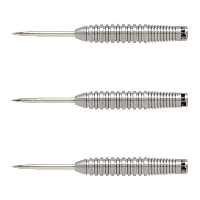 One80 Strike-04 STEEL 24g　 ※ご覧頂いているディスプレイの設定等により、実物と色合いが異なる場合がございます。※この画像はDarts HiVeが作成しており、文章・写真などの複製、無断転載を禁じます。※内容物・商品仕様は予告なく変更となる場合がございます。 ■商品仕様 スペックデータ &nbsp; 材質 単体重量 全長 最大径 タイプ ：80%タングステン ：24.0g(ポイント含む) ：45.5mm ：7.6mm ：STEEL 内容物 &nbsp; ・バレル ・シャフト ・フライト ×1set(3個) ×2set(6個) ×1set(3個) ■商品説明 2種類のリングカットを使ったトルピードバレル。 フロントは幅広めのカット、リアは細めのカットをそれぞれ配置。 太めの最大径でグリップ感もよく、初心者から上級者まで幅広くお使いいただけます。 ■ご注文前に必ずご確認下さい 【仕様・付属品に関して】 ※商品ページ掲載の商品仕様や、パッケージ・デザイン・付属品等は、予告無しに変更となる場合がございます。 予めご理解・ご了承の上ご注文下さい。
