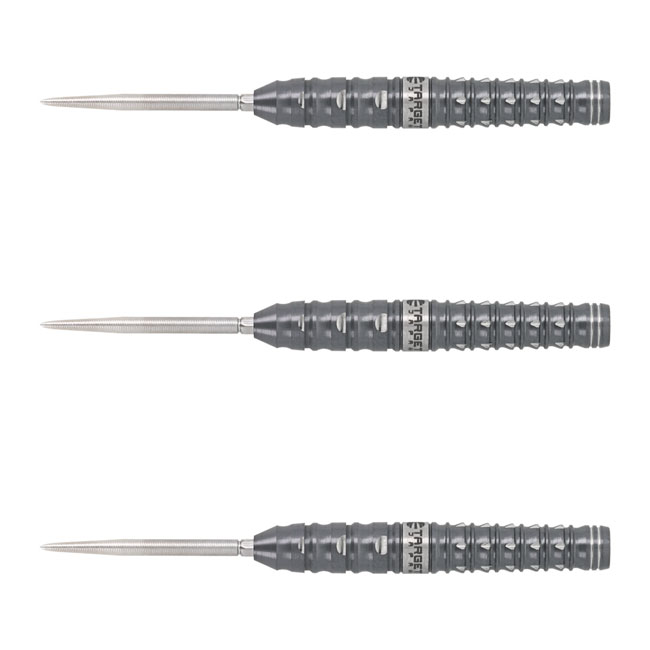 TARGET JAPAN BLACK MARQUE SERIES ECLIPSE SWISS POINT STEEL 25g ＜191026＞ シム・ホ・ナム選手モデル　※ご覧頂いているディスプレイの設定等により、実物と色合いが異なる場合がございます。※この画像はDarts HiVeが作成しており、文章・写真などの複製、無断転載を禁じます。※内容物・商品仕様は予告なく変更となる場合がございます。 ■商品仕様 スペックデータ &nbsp; 材質 単体重量 全長 最大径 タイプ ：90%タングステン ：25.0g(ポイント含む) ：49.0mm ：7.2mm ：STEEL 内容物 &nbsp; ・バレル ・K-FLEX ・SWISS POINT交換ツール ×1set(3個) ×1set(3個) ×1個 ■商品説明 2026.7.10 発売商品 香港を代表するトッププレイヤーの一人であり、2024 Hong Kong Tour年間ランキング第2位を獲得したシン・ホ・ナム選手との共同開発モデル。 「ECLIPSE」は、光と影が交錯する日食をモチーフに、冷静な判断力、正確なタイミング、そして高いコントロール性能を表現したモデルです。 DESIGN CONCEPT — The Beauty of the Eclipse フロントには、日食の移り変わる姿を表現した「Eclipseパターン」を採用。 高精度なプレシジョンミーリング加工によって立体的に刻み込まれたデザインが特徴です。 深く丸みを帯びたミーリングカットとリンググルーブを組み合わせることで、優れたグリップ性能と奥行きのあるビジュアルを両立。 ミッド〜リアセクション — Rhythmic Light ＆ Shadow センターからリアにかけては、日食のクライマックスで闇を貫く光線をモチーフとした「アローパターン」を配置。 シャープなディレクショナルカットにリンググルーブとマイルドなシャークカットを組み合わせることで、確かなホールド感と高いコントロール性能を発揮。 安定したグリップゾーンを形成し、精密なスローイングをサポートします。 SHAPE ＆ BALANCE — Front Tapered Precision フロントテーパー形状を採用し、重心を前方へ配置。 スムーズな飛び出しと安定したフライトを生み出し、直進性に優れたコントロール性能を実現しました。 PVD BLACK FINISH 重厚感のあるPVDブラックコーティングを採用。 磨き上げられたシルバーエッジとのコントラストが日食のモチーフを際立たせ、光と影が織りなす美しい表情を演出。 光と影をテーマに、バレル名「ECLIPSE」を具現化する研ぎ澄まされた仕上がりです。 ■ご注文前に必ずご確認下さい 【仕様・付属品に関して】 ※こちらの商品は「SWISS POINT」専用のSTEELバレルとなっております。 通常の交換用ポイントはお使いいただけませんのでご注意ください。 ※商品ページ掲載の商品仕様や、パッケージ・デザイン・付属品等は、予告無しに変更となる場合がございます。 予め、ご理解・ご了承の上、ご注文下さい。 Sin Ho Nam