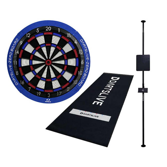 楽天ダーツ専門店 カウントアップ【セット商品】ダーツボード DARTSLIVE-ZERO BOARD ＆ DARTSLIVE ポールスタンド ブラック ＆ DARTSLIVE 防炎ラベル付スローマット （ダーツセット ライブ ダーツ ボード ダーツ スタンド 防災スローマット dartboard） 送料無料