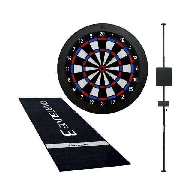 楽天ダーツ専門店 カウントアップ【セット商品】DARTSLIVE Home（ダーツライブホーム） & DARTSLIVE ポールスタンド & DARTSLIVE3 防炎ラベル付スローマット　（ダーツ ボード）