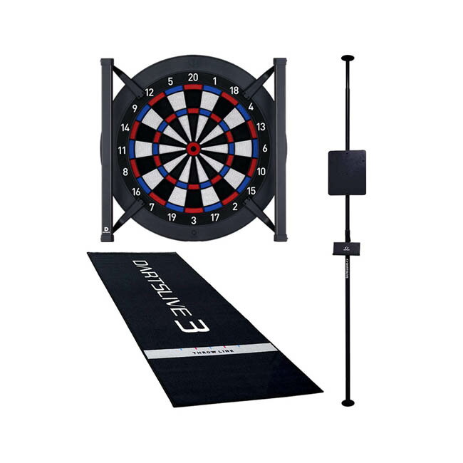 【セット商品】DARTSLIVE Home(ダーツライブホーム) & DARTSLIVE ポールスタンド & DARTSLIVE3 防炎ラベル付スローマット & DARTSLIVE Home LED LIGHT　(ダーツ ボード)