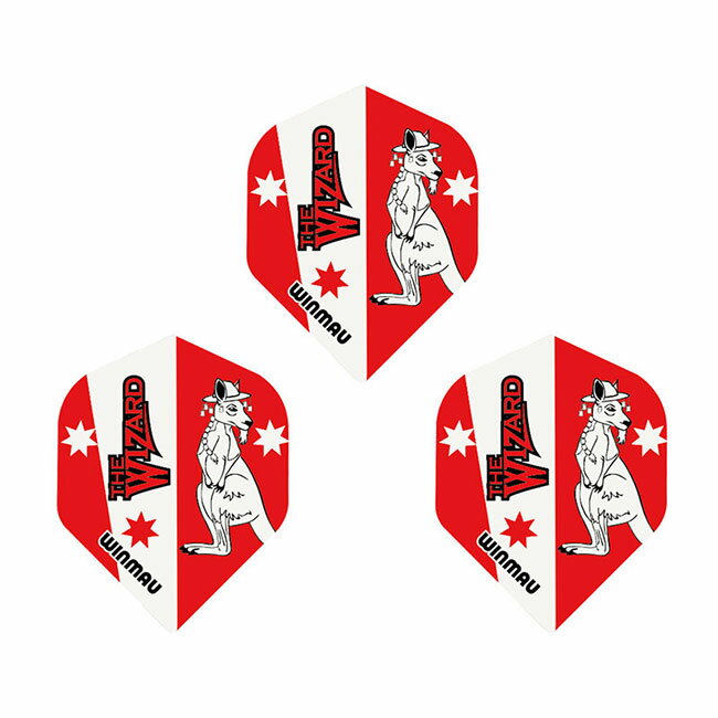 Winmau(ウィンモウ) Flight Rhino Players Red ＆ White Wizard(ウィザード) スタンダード サイモン・ウィットロック選手モデル　(ダーツ フライト)