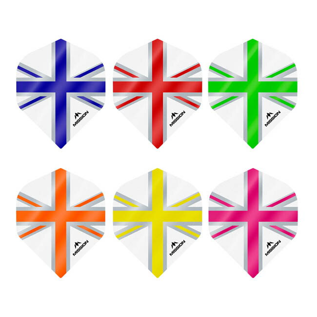 MISSION DARTS(ミッションダーツ) Alliance Union Jack Dart Flights White スタンダード　(ダーツ フライト)