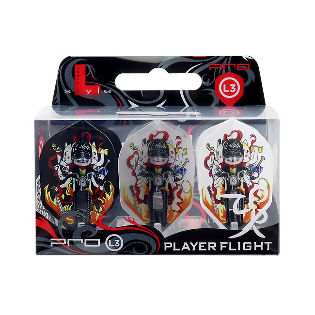 ダーツ専門店 カウントアップのL-style(エルスタイル) L-Flight PRO(エルフライト プロ) Zhu Yu ver.1 シェイプ MIX ユゥ・ヅゥ選手モデル　(ダーツ フライト)｜アングル3