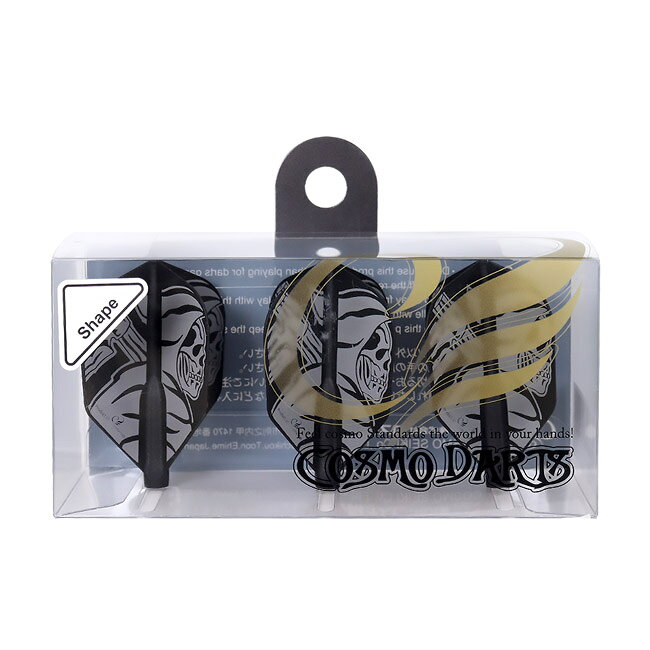 COSMO DARTS(コスモダーツ) Fit Flight(フィットフライト) Printed Series Reaper シェイプ Dブラック　(ダーツ フライト)