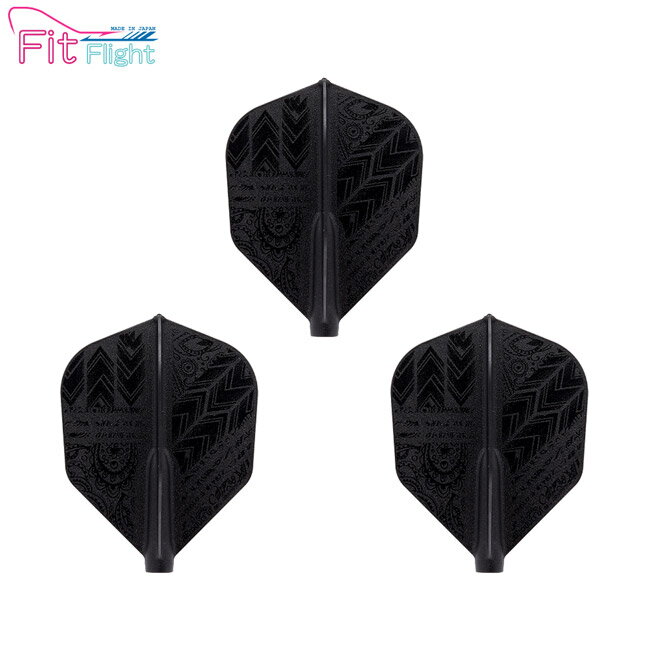 COSMO DARTS(コスモダーツ) Fit Flight(フィットフライト) Printed Series STEALTH2(ステルス2) シェイプ Dブラック　(ダーツ フライト)