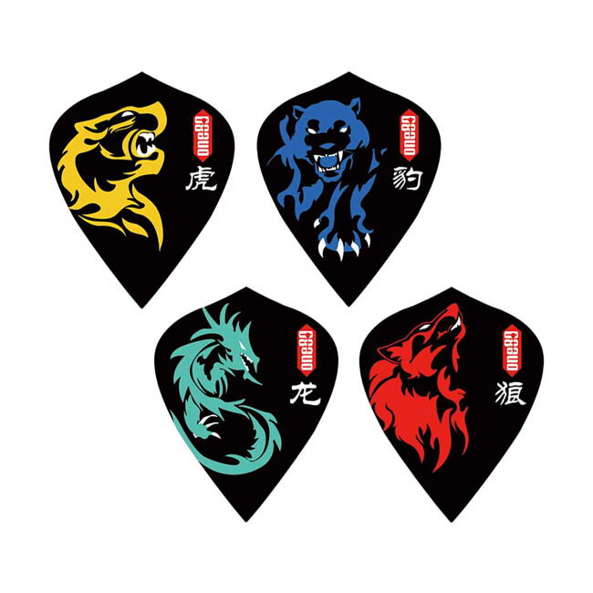 One80(ワンエイティ) Animal Kingdom Flights(アニマルキングダムフライト) カイト ブラック　(ダーツ ..