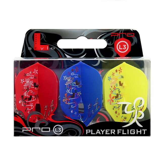 ダーツ専門店 カウントアップの【10%OFFクーポン対象 9/24 1:59まで】L-style(エルスタイル) L-Flight PRO(エルフライト プロ) 大城明香利 2023 CHAMPION シェイプ MIX 大城明香利選手モデル　(ダーツ フライト)｜アングル3