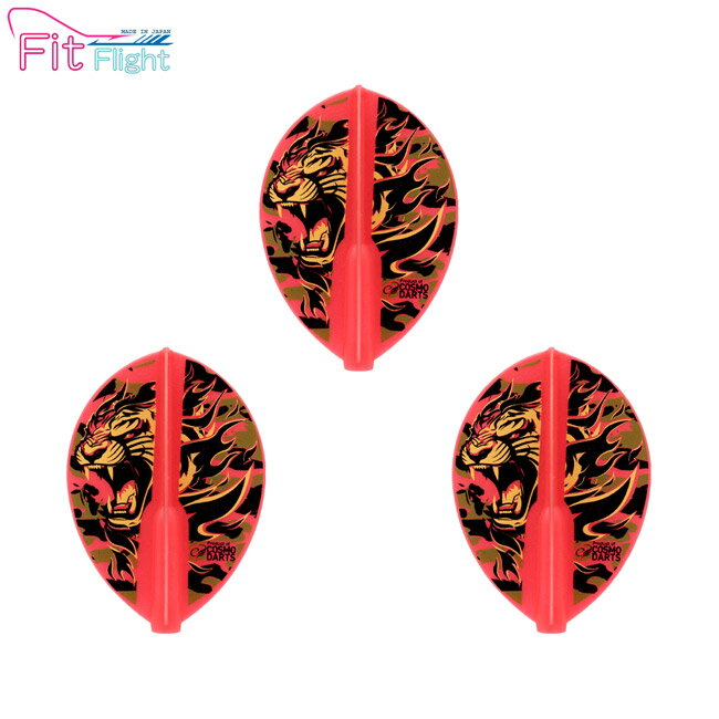 COSMO DARTS(コスモダーツ) Fit Flight(フィットフライト) × Nasir Bomba ver.1 ティアドロップ レッド..
