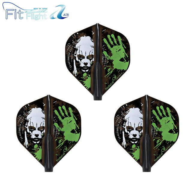 COSMO DARTS(コスモダーツ) Fit Flight【AIR】(フィットフライト エアー) Printed Series Evil A スタンダード Dブラック　(ダーツ フライト)