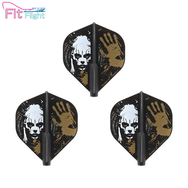 COSMO DARTS(コスモダーツ) Fit Flight(フィットフライト) Printed Series Evil D スタンダード Dブラック　(ダーツ フライト)
