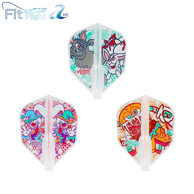 COSMO DARTS(コスモダーツ) Fit Flight【AIR】(フィットフライト エアー) × 馬場善久 ver.3 シェイプ クリア 馬場善久選手モデル　(ダーツ フライト)
