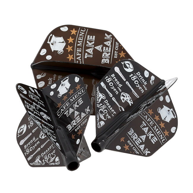ダーツ専門店 カウントアップのCOSMO DARTS(コスモダーツ) Fit Flight【AIR】(フィットフライト エアー) × 星野理絵 ver.7 シェイプ Dブラック 星野理絵選手モデル　(ダーツ フライト)｜アングル2