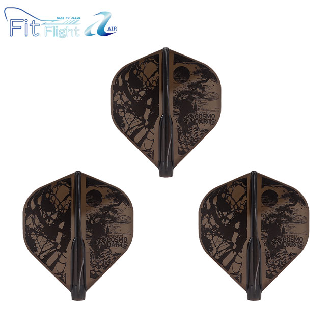 樂天商城 - COSMO DARTS(コスモダーツ) Fit Flight【AIR】(フィットフライト エアー) Printed Series STEALTH3 スタンダード Dブラック　(ダーツ フライト)