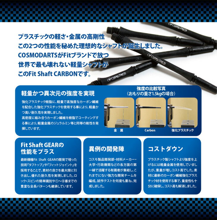 Fit Shaft COLOR Carbon ハイブリッド ロックタイプ パールホワイト ＜1＞【フィットシャフト カラー カーボン ハイブリッド COSMODARTS コスモ フィットシャフトカーボン ソフトダーツ SOFTDARTS 2