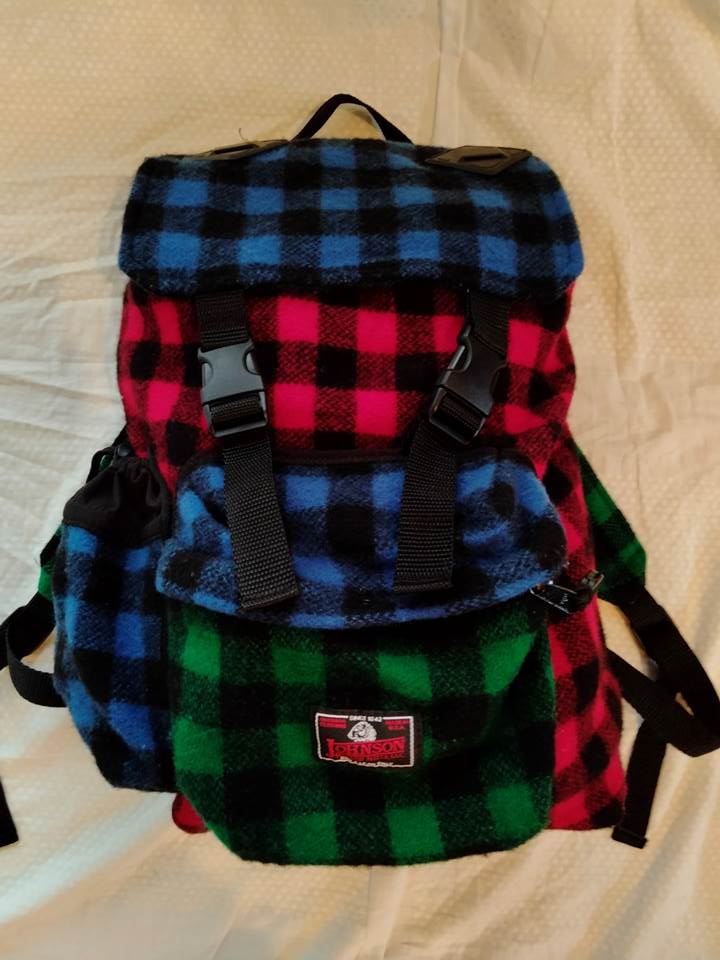 JOHNSON WOOLEN MILLS リュック バックパック クレイジー USA製 チェック ウール ジョンソンウーレンミルズ（アメリカ輸入USED)