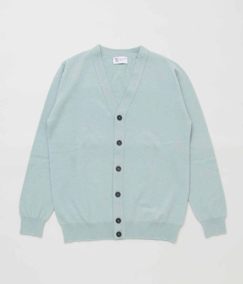 JOHNSTONS 'CLASSIC CASHMERE VEE NECK CARDIGAN'(FROST)