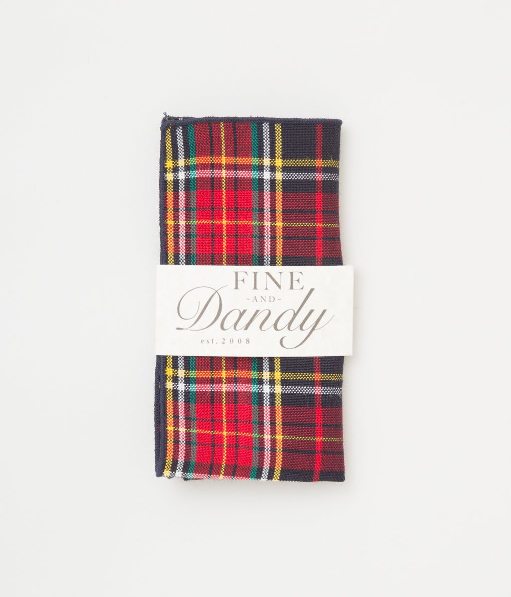 FINE AND DANDY 'POCKET SQUARES'(RED/YELLOW CHECK)