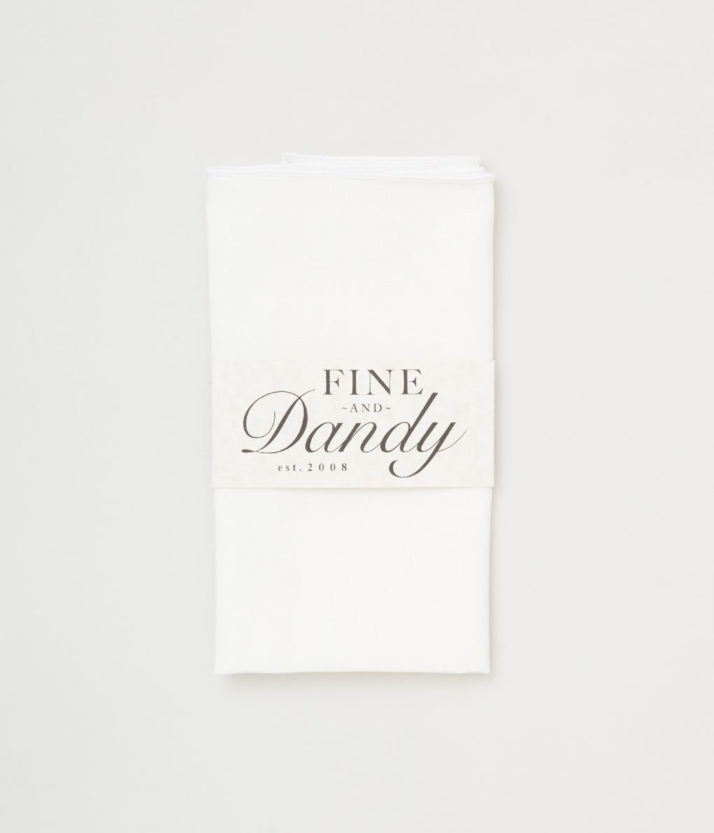 FINE AND DANDY 'POCKET SQUARES'(WHITE LINEN BREND)