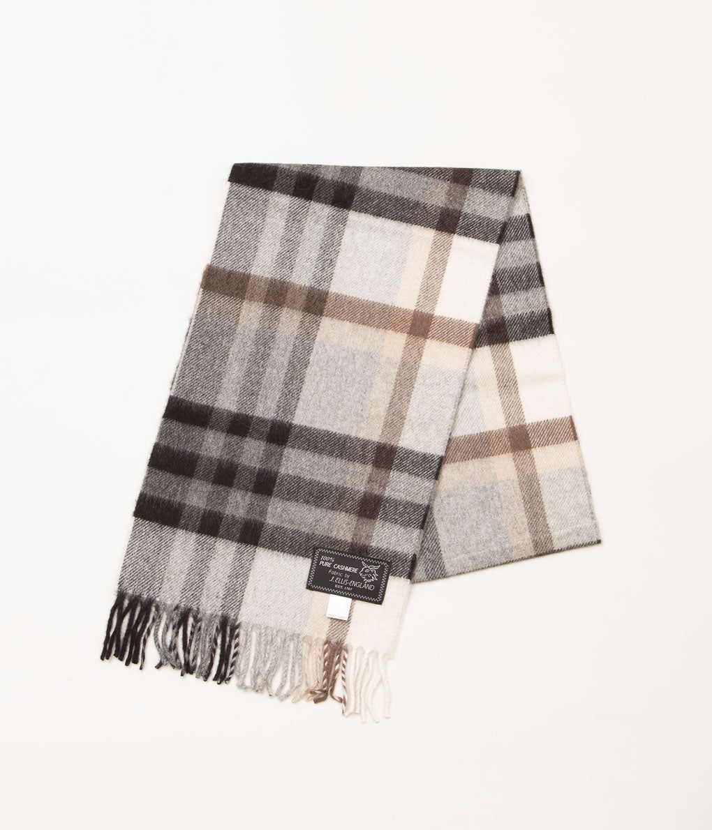 JOSHUA ELLIS'DEADSTOCK CLASSIC PLAIN SCARF'(BLACK×BROWN)