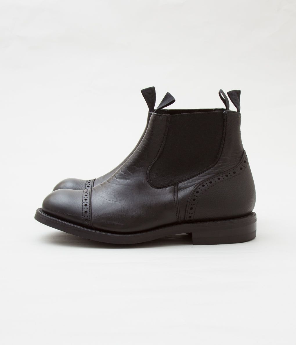 トリッカーズ サイドゴアブーツ メンズ QUILP BY TRICKER'S×MAIDENS SHOP 'M7702 CAP TOE SIDE CORE BOOTS'(BLACK)