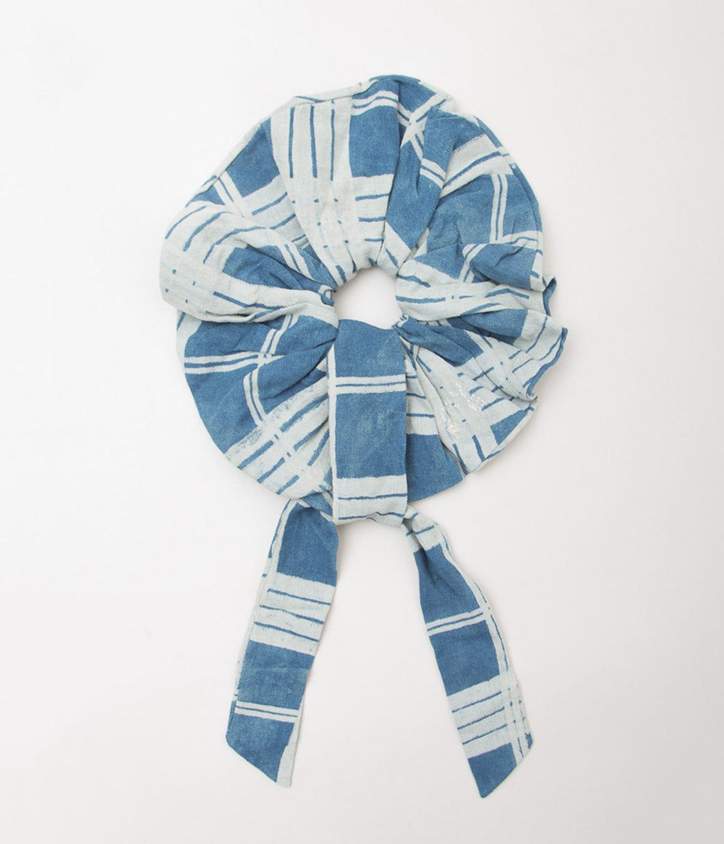 STORY MFG''SCRUNCHIE''(INDIGO CHECK)