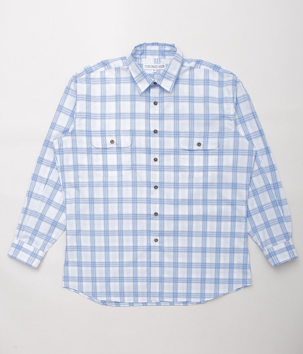 INDIVIDUALIZED SHIRTS×THE STORE BY MAIDENS 'SLOB WORKERS SHIRTS'(BLUE CHECK)