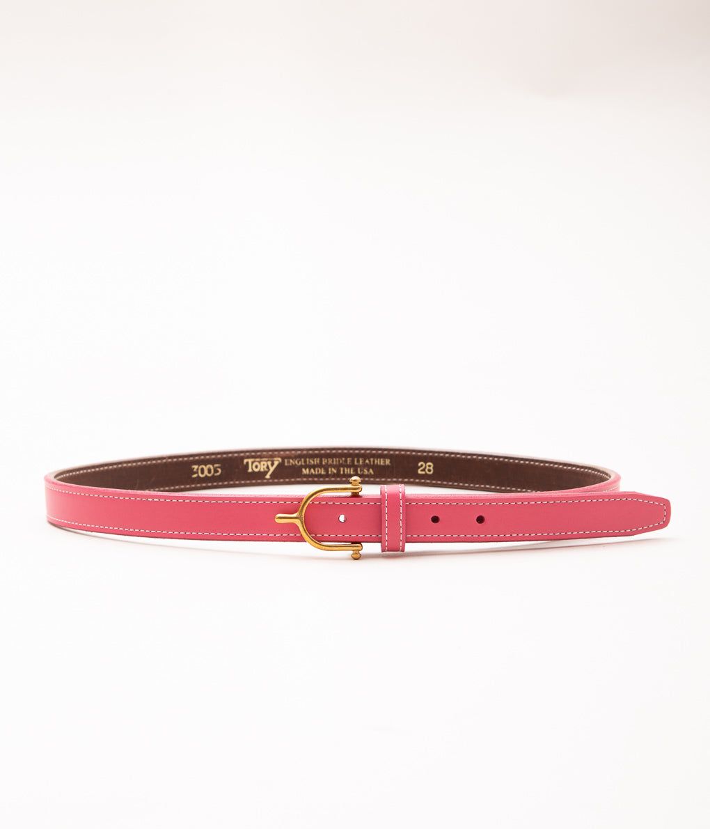 TORY LEATHER ''3005 3/4 BRIDLE LEATHER SPUR BELT'' (HOT PINK)(4.0)