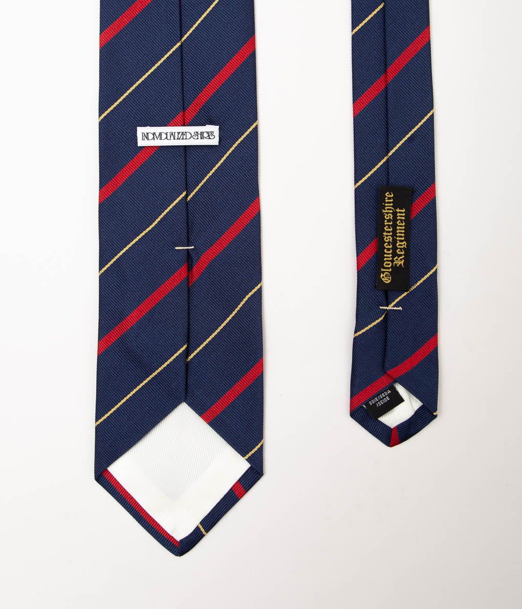 INDIVIDUALIZED ACCESSORIES ''REGIMENTAL STRIPE TIE'' (NAVY/YELLOW/RED)