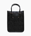 WYTHE ''MEDIUM TOOLED LEATHER TOTE'' (BLACK)