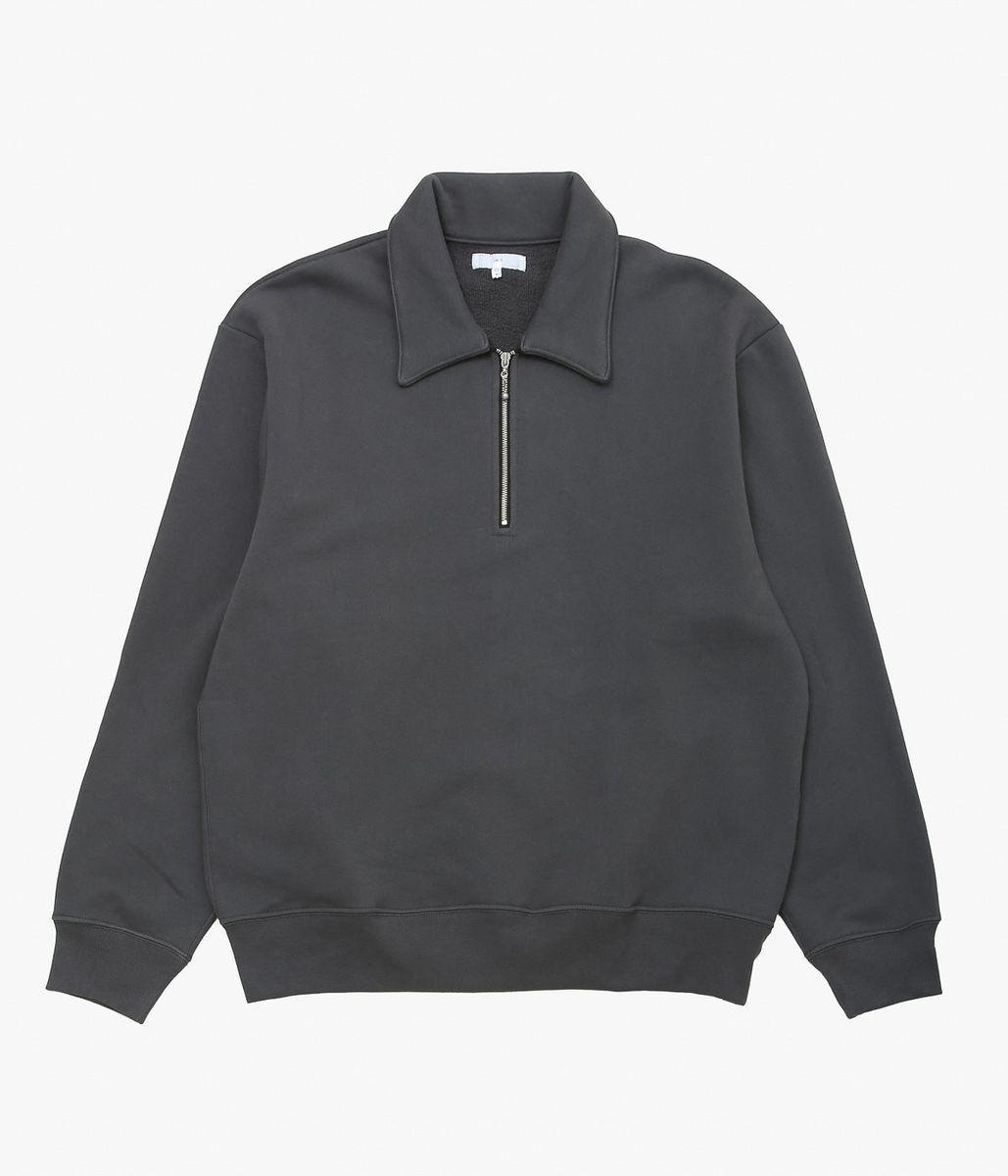 LADY WHITE CO. ''COTTON WOOL QUARTER ZIP SWEATSHIRT'' (FADED BLACK)(4.0)