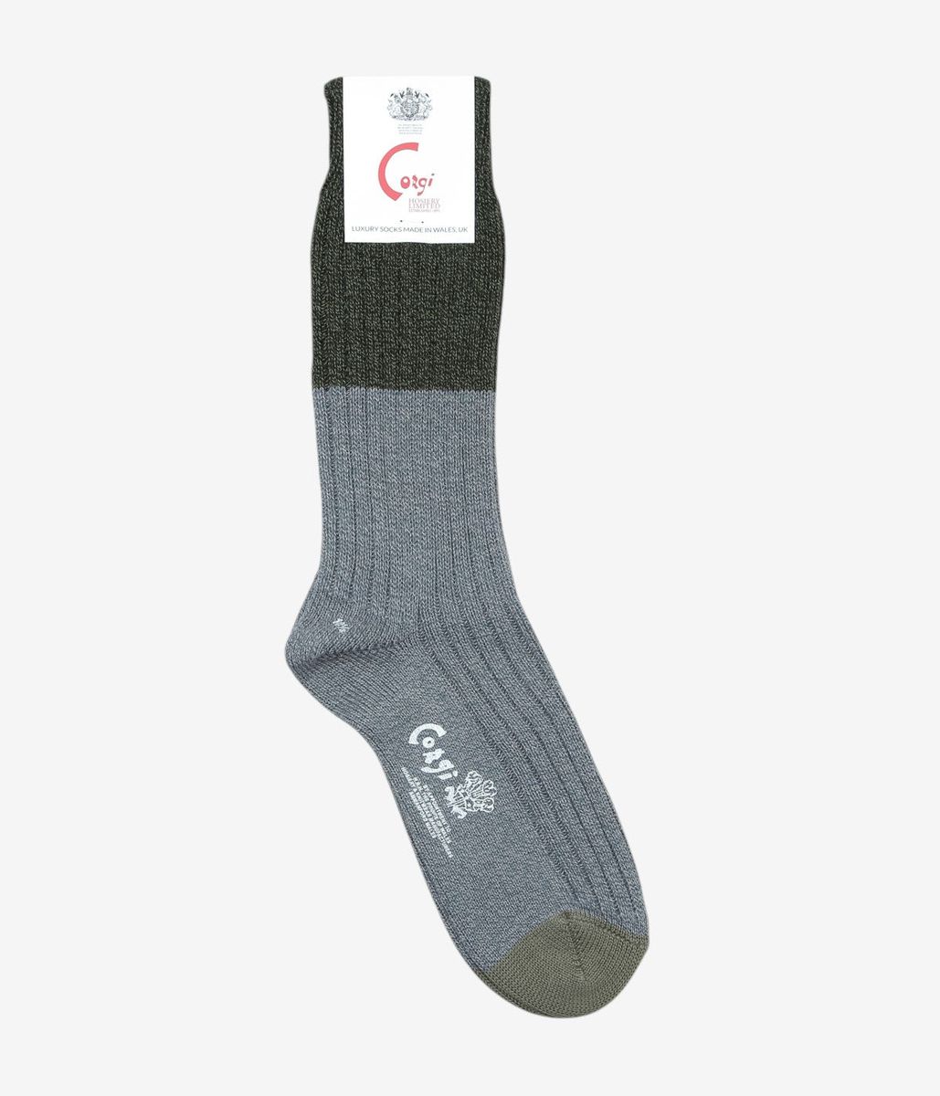 CORGI ''GEELONG COLOR BLOC SOCKS'' (SEAWEED MARL/NIMBUS)