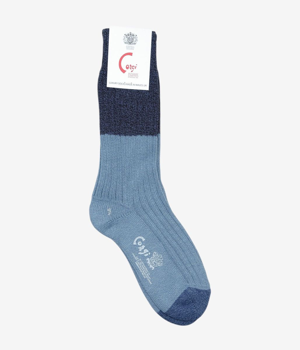 CORGI ''GEELONG COLOR BLOC SOCKS'' (BLUE/BLACK MARL)