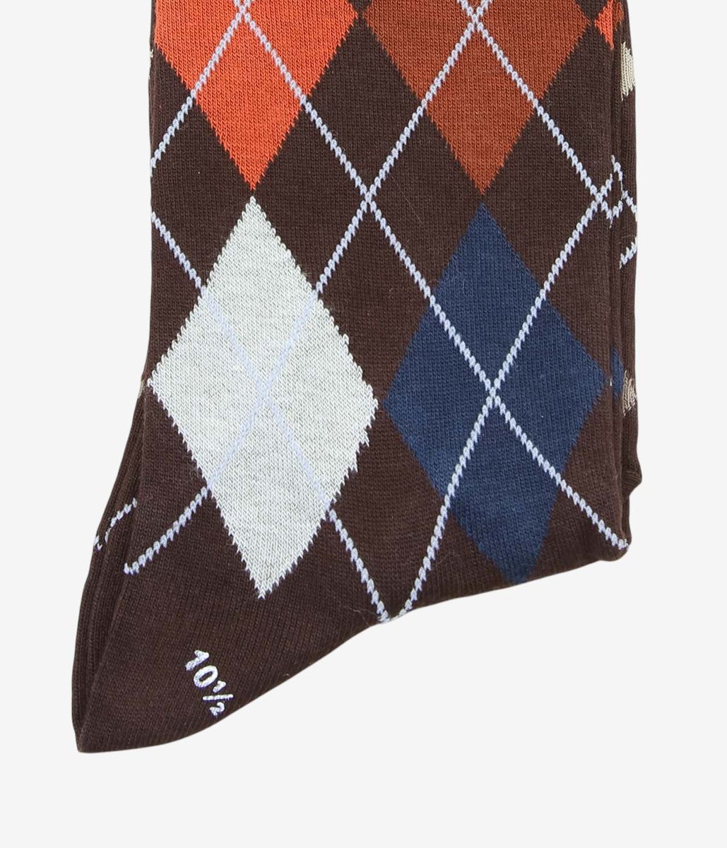 CORGI ''LIGHTWEIGHT COTTON ARGYLE SOCKS'' (BROWN)