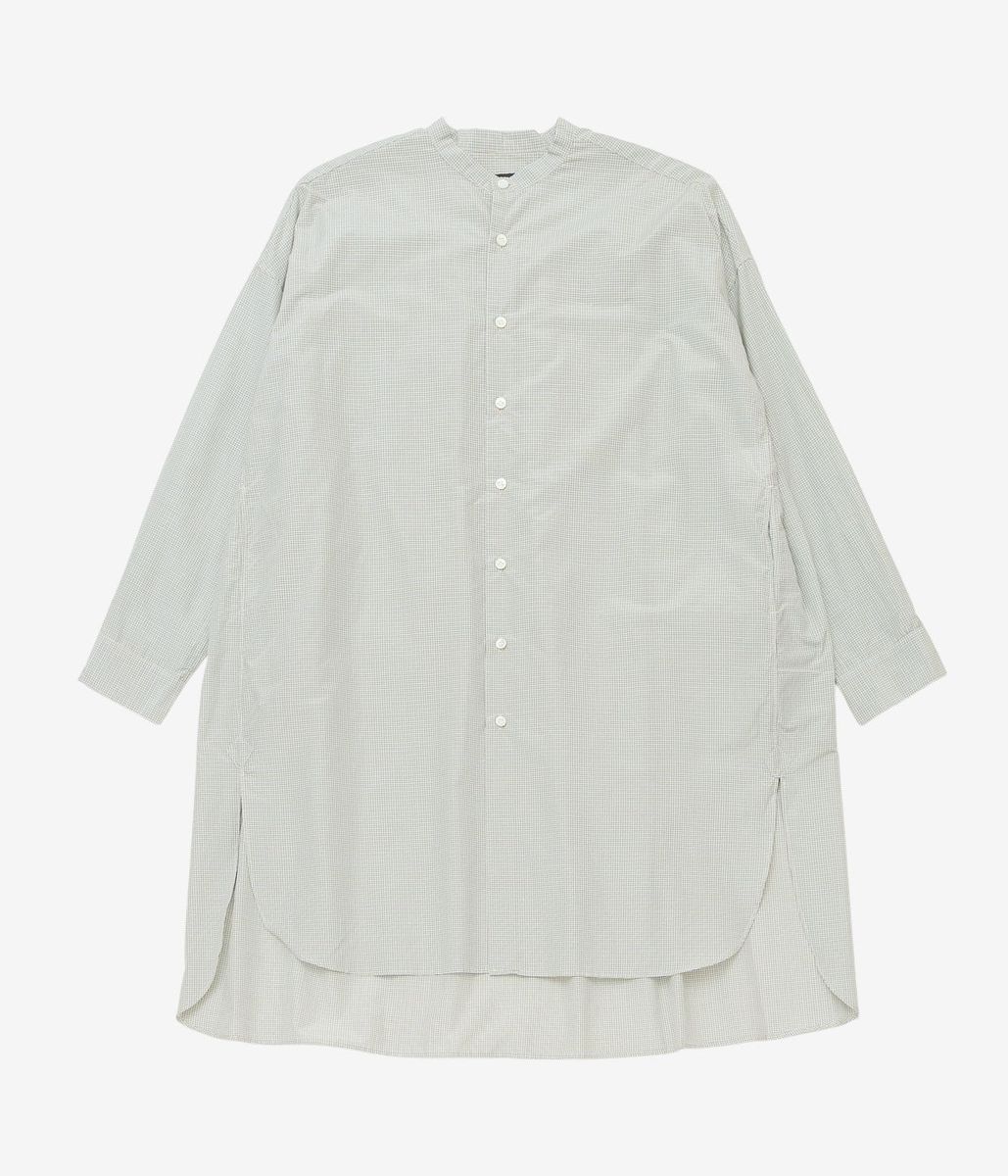 OLDMAN'S TAILOR ''S/C B&G STAND COLLAR LONG SHIRT'' (BLUE)