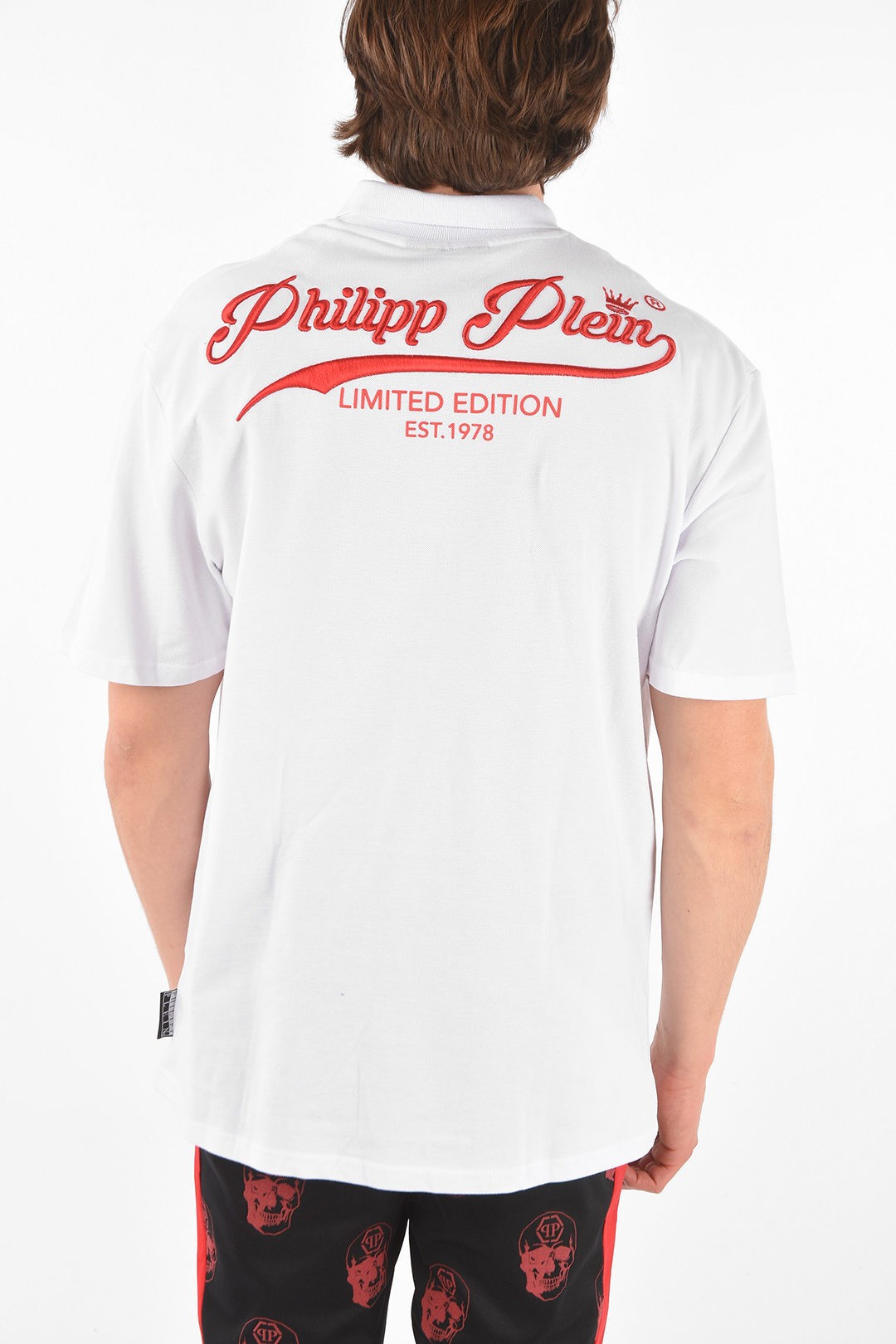 PHILIPPPLEINフィリッププレインWhiteトップスS19CMTK4785PJY002N01メンズHOMMEEST.1978PIQUEgrave;COTTON3BUTTONPOLOSHIRTWITHEMBROID【関税・送料無料】【ラッピング無料】dk