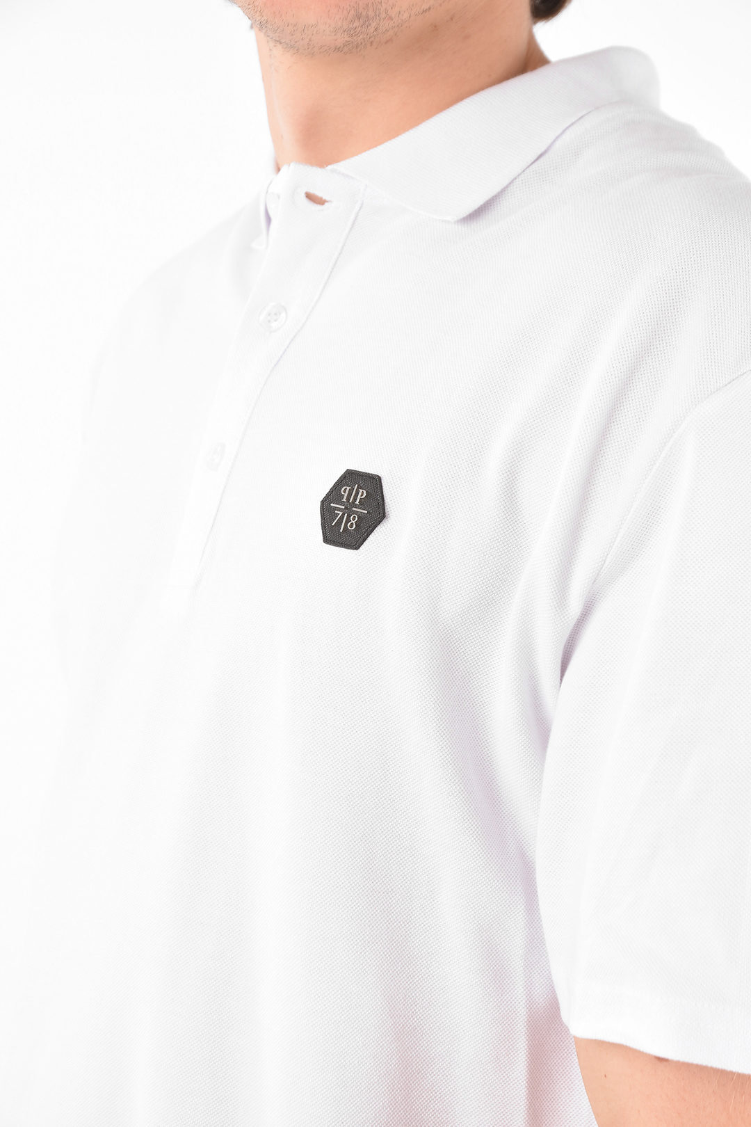 PHILIPPPLEINフィリッププレインWhiteトップスS19CMTK4785PJY002N01メンズHOMMEEST.1978PIQUEgrave;COTTON3BUTTONPOLOSHIRTWITHEMBROID【関税・送料無料】【ラッピング無料】dk