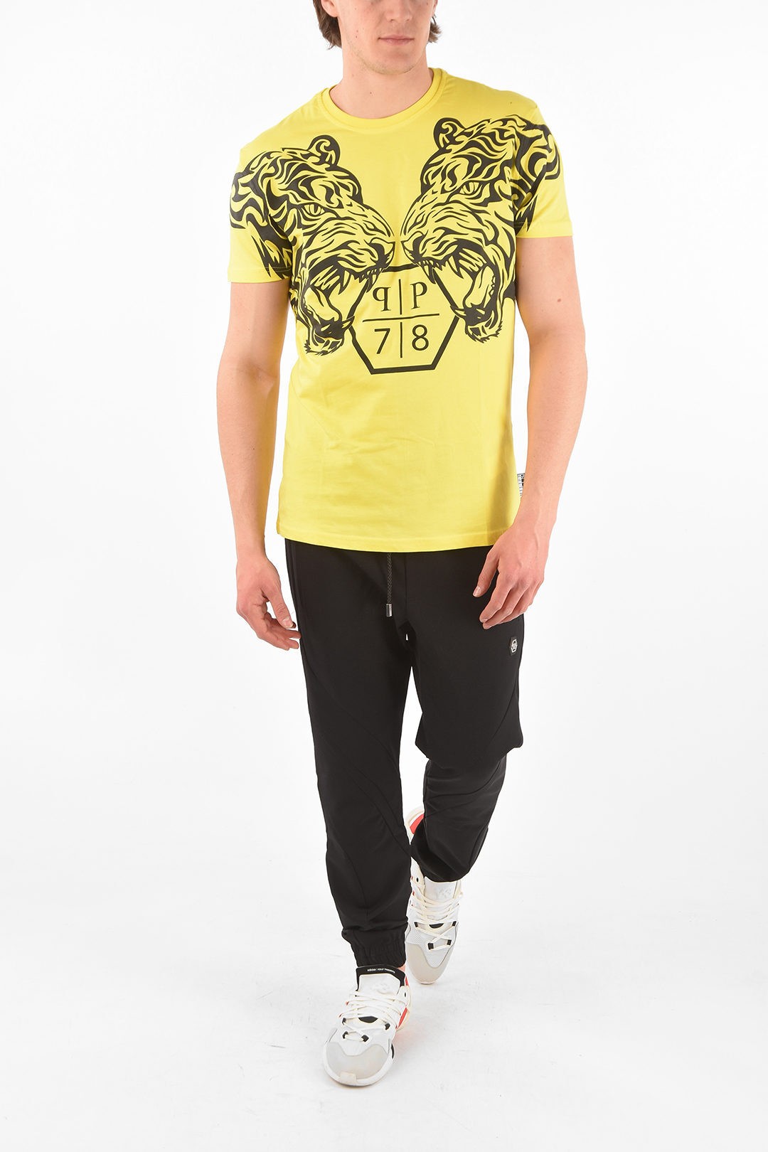 PHILIPPPLEINフィリッププレインYellowトップスS19CMTK4790PJY002N09メンズHOMMEEST.1978PRINTEDEXAGONTIGERCREW-NECKT-SHIRT【関税・送料無料】【ラッピング無料】dk