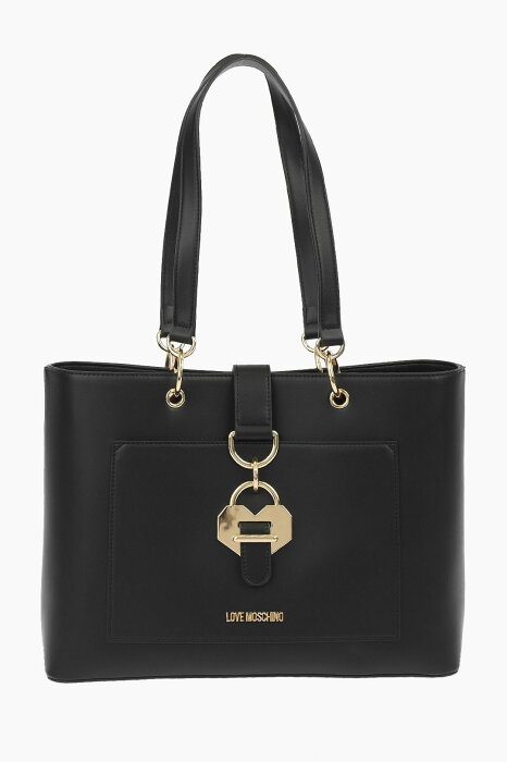 MOSCHINO モスキーノ Black バッグ JC4262PP0EKK0000 レディース LOVE FAUX LEATHER TOTE BAG WITH GOLDEN DETAILS 【関税・送料無料】【ラッピング無料】 dk