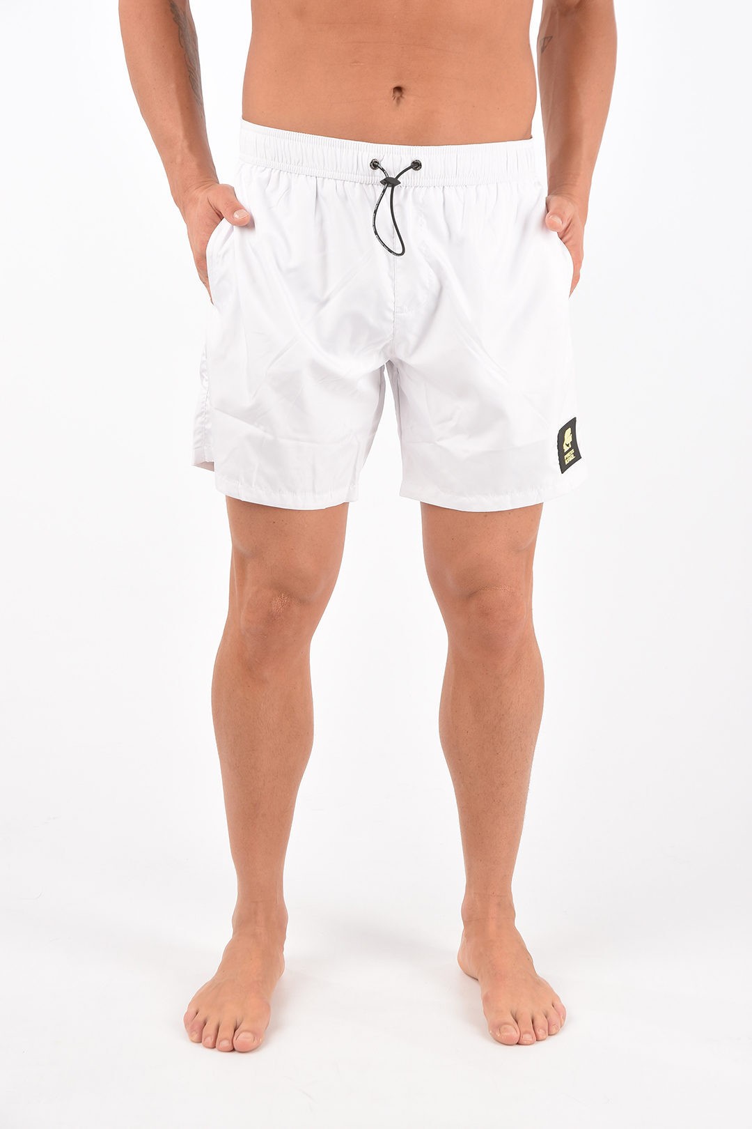 KARL LAGERFELD カール ラガーフェルド スイムウェア KL21MBM01 WHI メンズ 3 POCKETS BASIC SWIM SHORTS 【関税・送料無料】【ラッピング無料】 dk