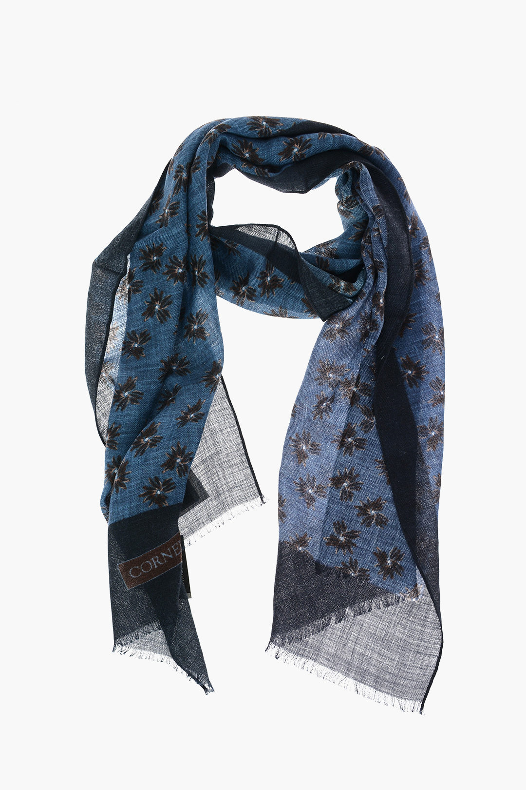 CORNELIANIコルネリアーニBlueファッション小物88B399-1829004-006メンズWOOLSCARFWITHFLORALPATTERN【関税・送料無料】【ラッピング無料】dk