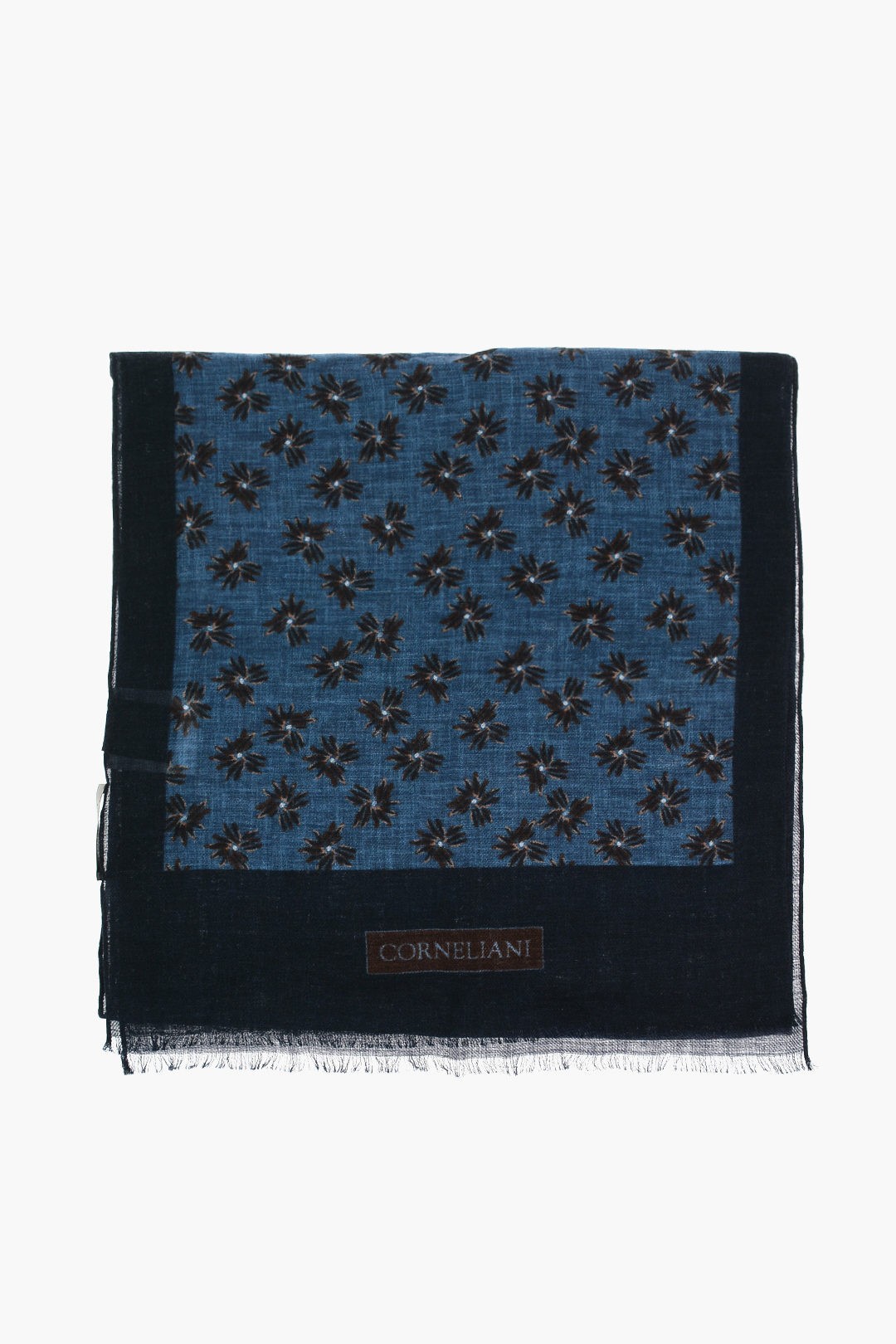 CORNELIANIコルネリアーニBlueファッション小物88B399-1829004-006メンズWOOLSCARFWITHFLORALPATTERN【関税・送料無料】【ラッピング無料】dk