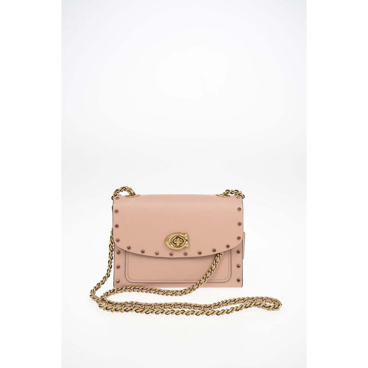 COACH/コーチ Pink レディース Leather Shoulder Bag With Shoulder Chain dk